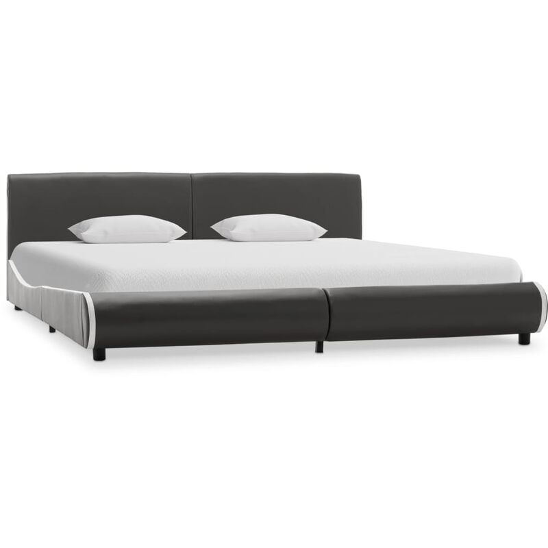 

vidaXL Estructura de Cama de Cuero Sintético Gris Antracita 180x200 cm - Gris