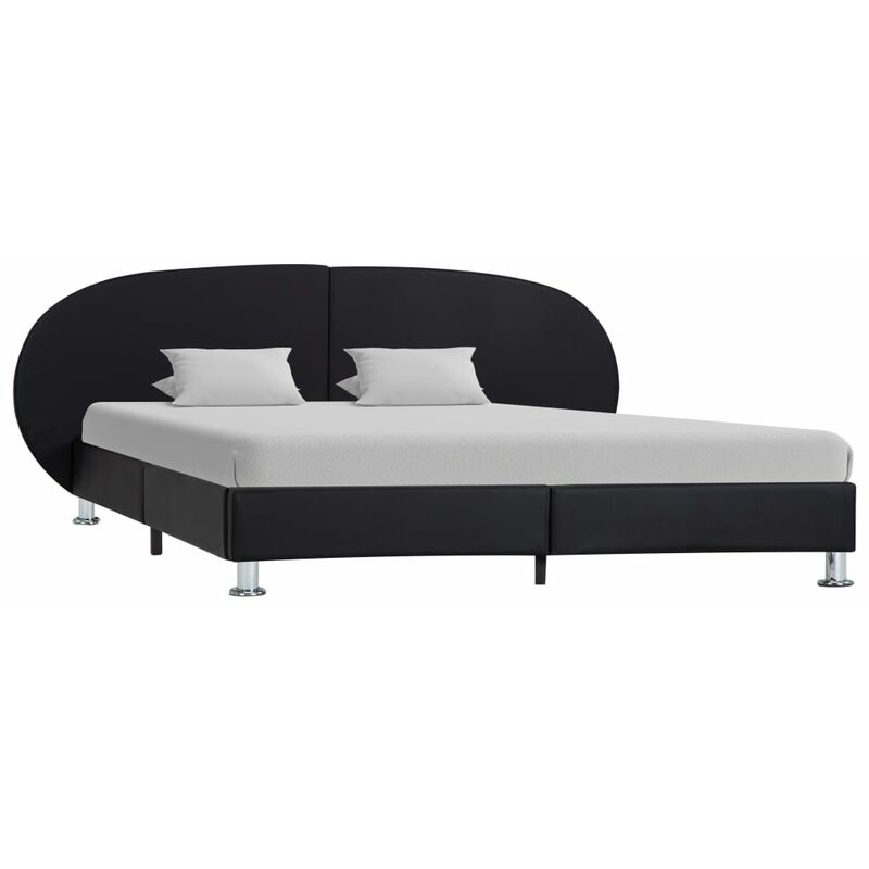 

Estructura de cama de cuero sintetico negro 180x200 cm