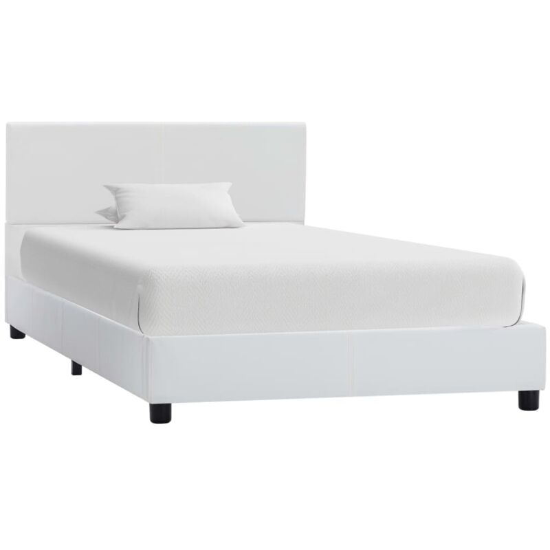 

vidaXL Estructura de Cama de Cuero Sintético Blanco 90x200 cm - Blanco