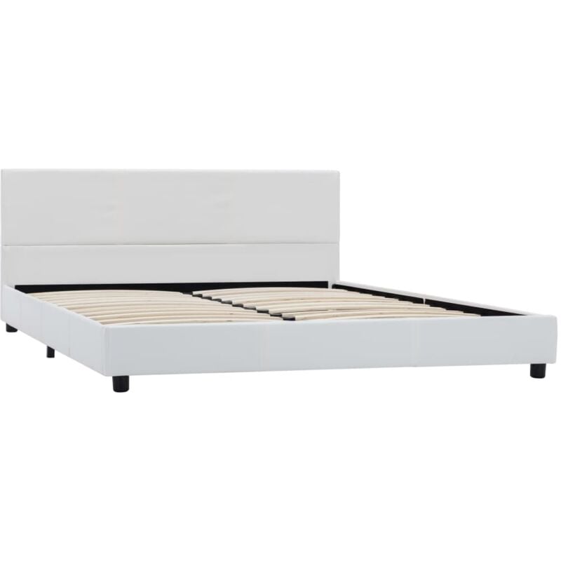 

Estructura de Cama de Cuero Sintético Blanco 160x200 cm - Blanco - Vidaxl