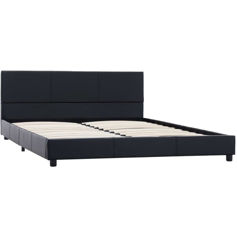 

Estructura de Cama de Cuero Sintético Negro 140x200 cm - Negro - Vidaxl