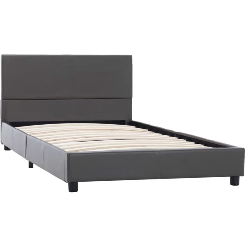 

Estructura de Cama de Cuero Sintético Gris 90x200 cm - Gris - Vidaxl