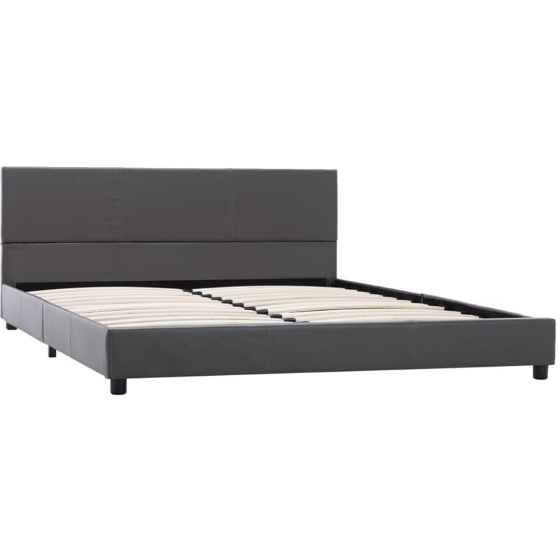 

Estructura de Cama de Cuero Sintético Gris 140x200 cm - Gris - Vidaxl