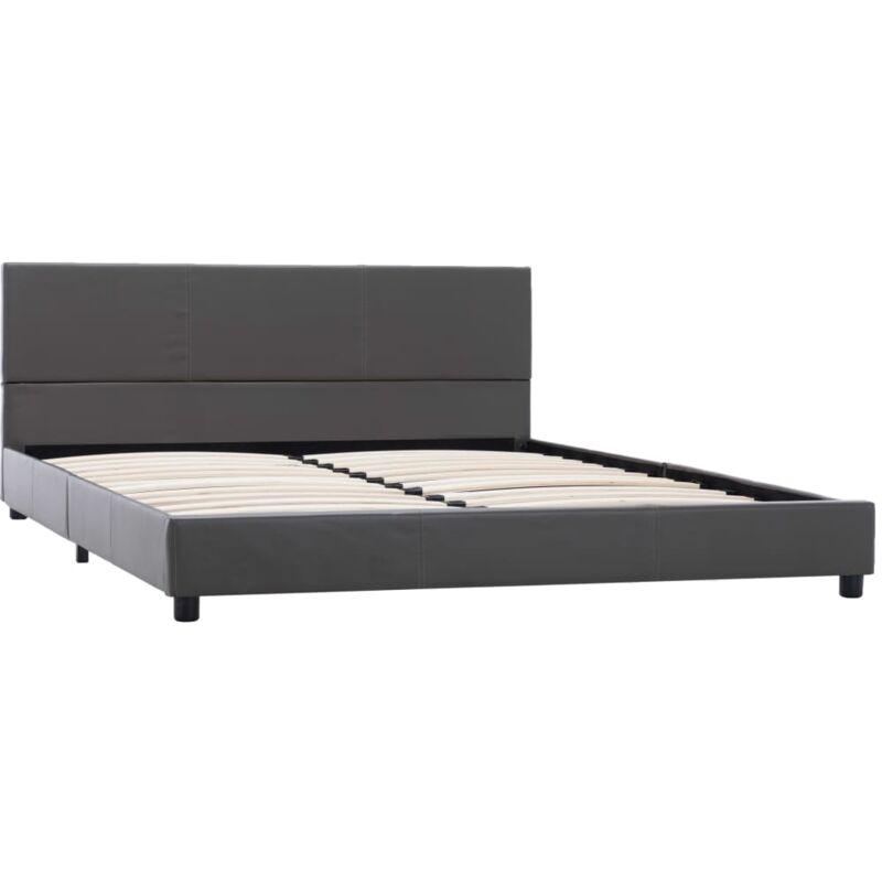 

Estructura de Cama de Cuero Sintético Gris 160x200 cm - Gris - Vidaxl