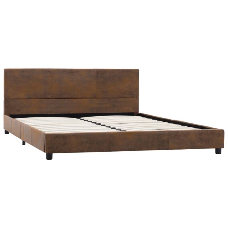 

Estructura de Cama de Piel de Ante Artificial Marrón 120x200 cm - Marrón - Vidaxl