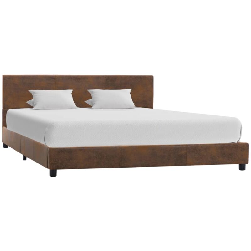 

Estructura de Cama de Piel de Ante Artificial Marrón 140x200 cm - Marrón - Vidaxl
