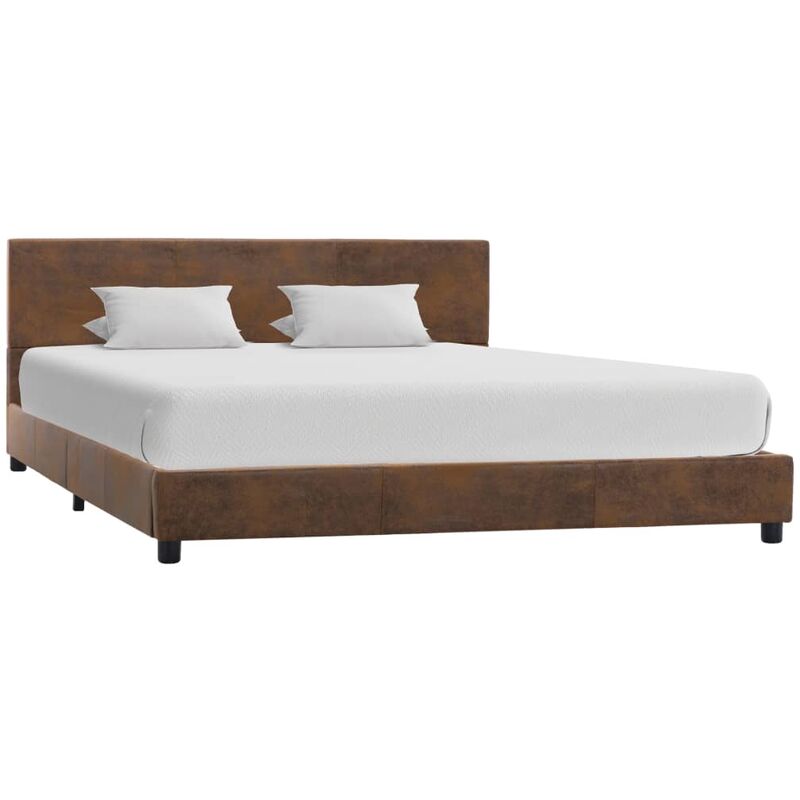 

Estructura de Cama de Piel de Ante Artificial Marrón 160x200 cm - Marrón - Vidaxl