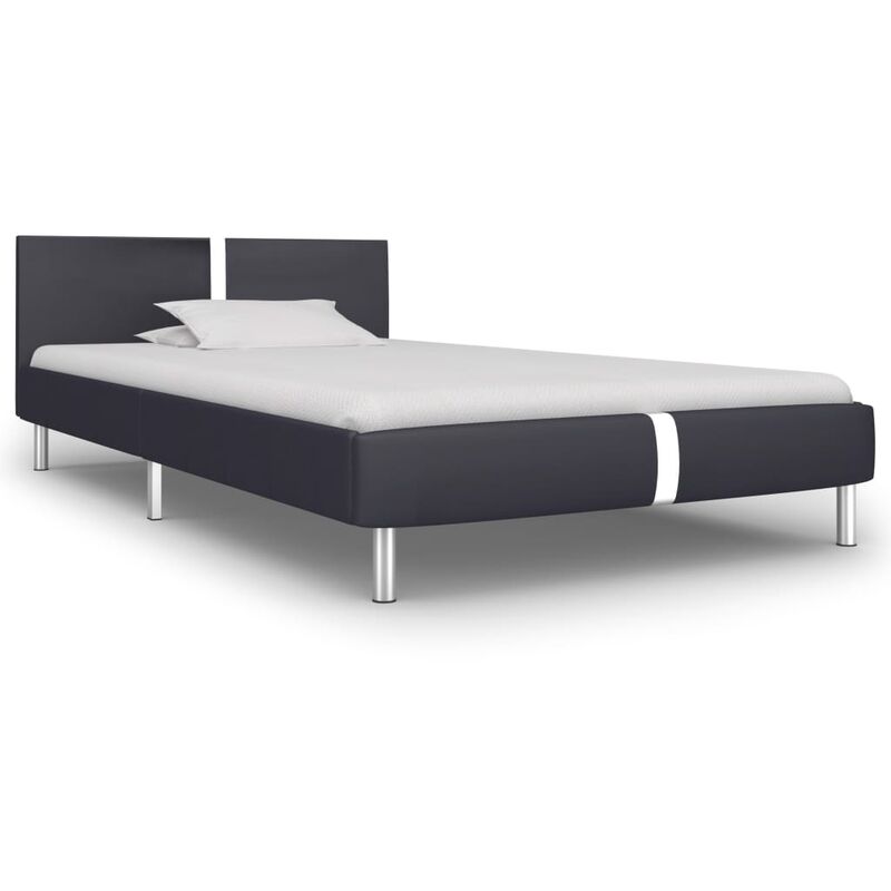 

Estructura de cama de cuero sintetico negro 90x200 cm