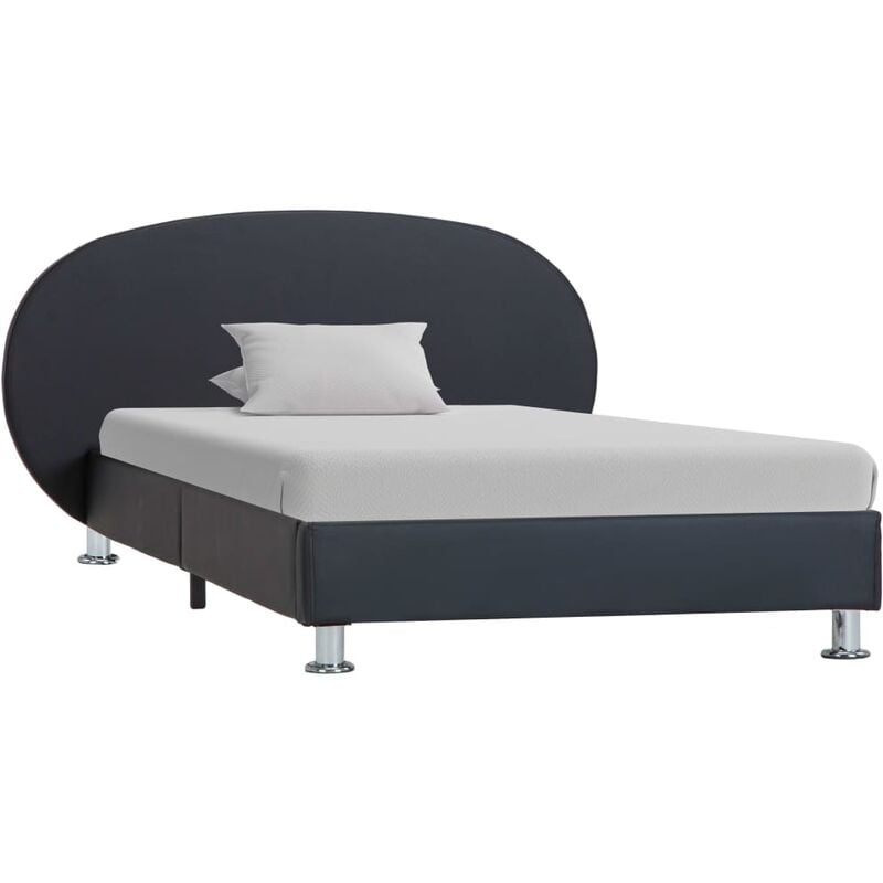 

Estructura de cama de cuero sintetico negro 90x200 cm