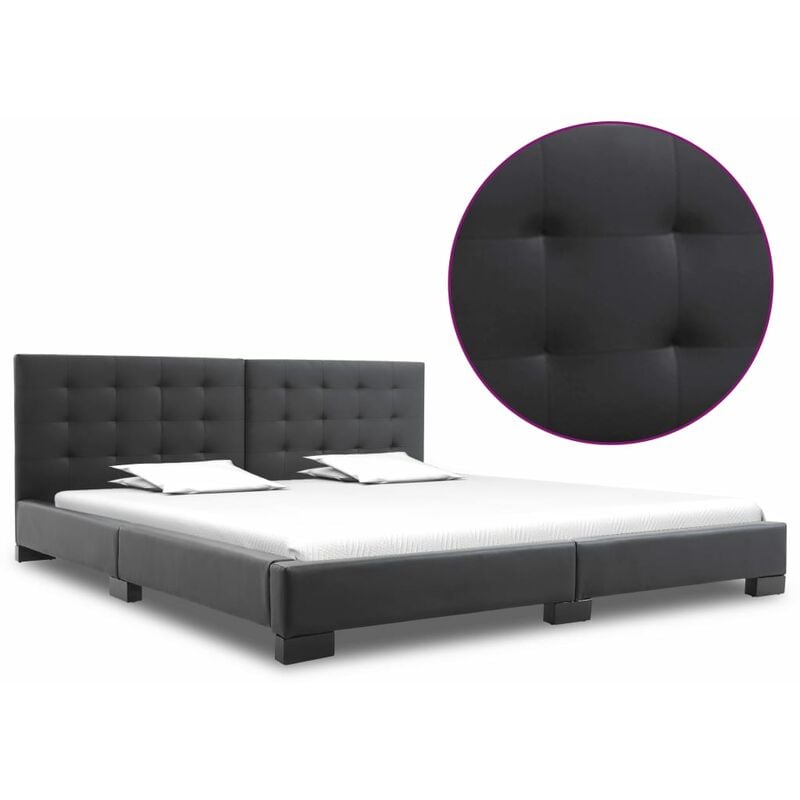 

Estructura de Cama de Cuero Artificial Negro 200x180 cm - Negro - Vidaxl