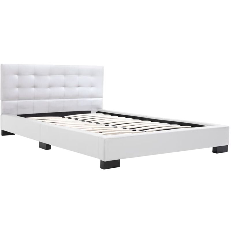 

Estructura de Cama de Cuero Artificial Blanco 120x200 cm - Blanco - Vidaxl