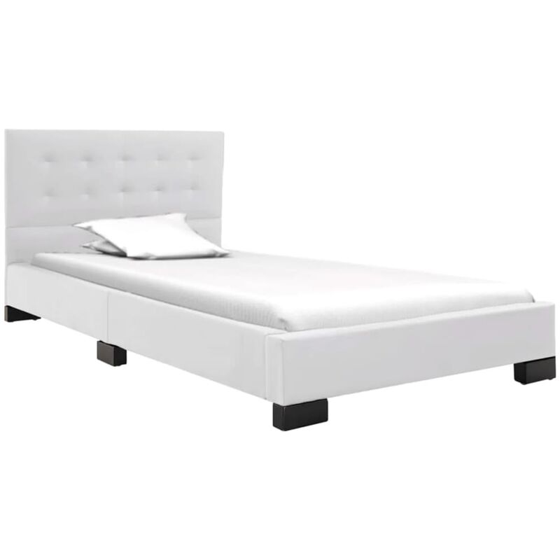 

Estructura de Cama de Cuero Sintético Blanco 90x200 cm - Blanco - Vidaxl
