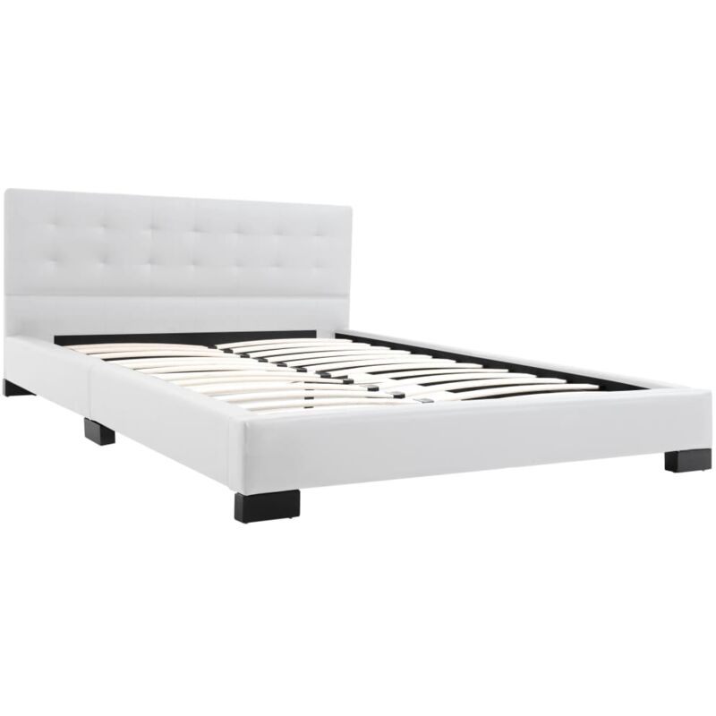 

Estructura de Cama de Cuero Sintético Blanco 140x200 cm - Blanco - Vidaxl