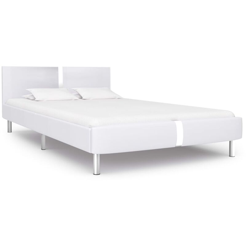

Estructura de cama de cuero sintético blanco 140x200 cm - Blanco