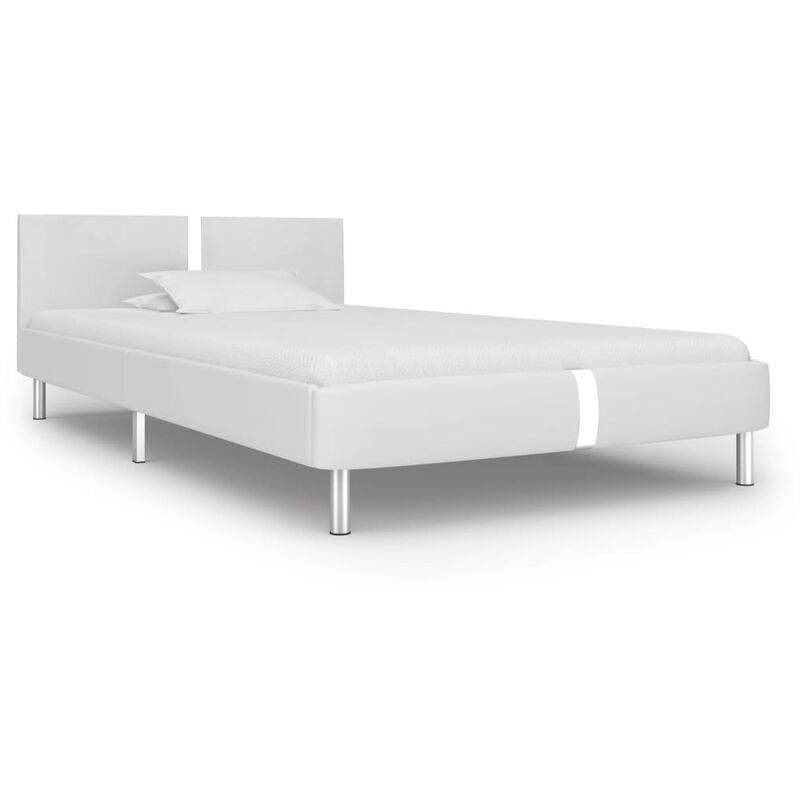 

Estructura de cama de cuero sintético blanco 90x200 cm - Blanco