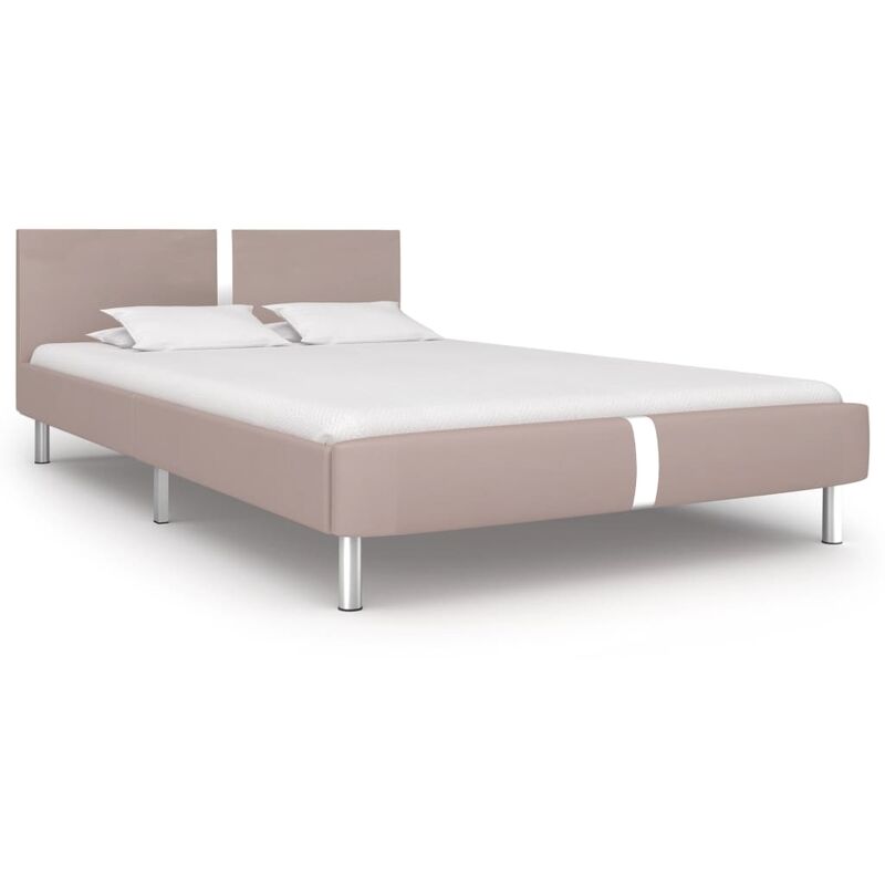 

Estructura de cama de cuero sintético capuchino 120x200 cm - Beige