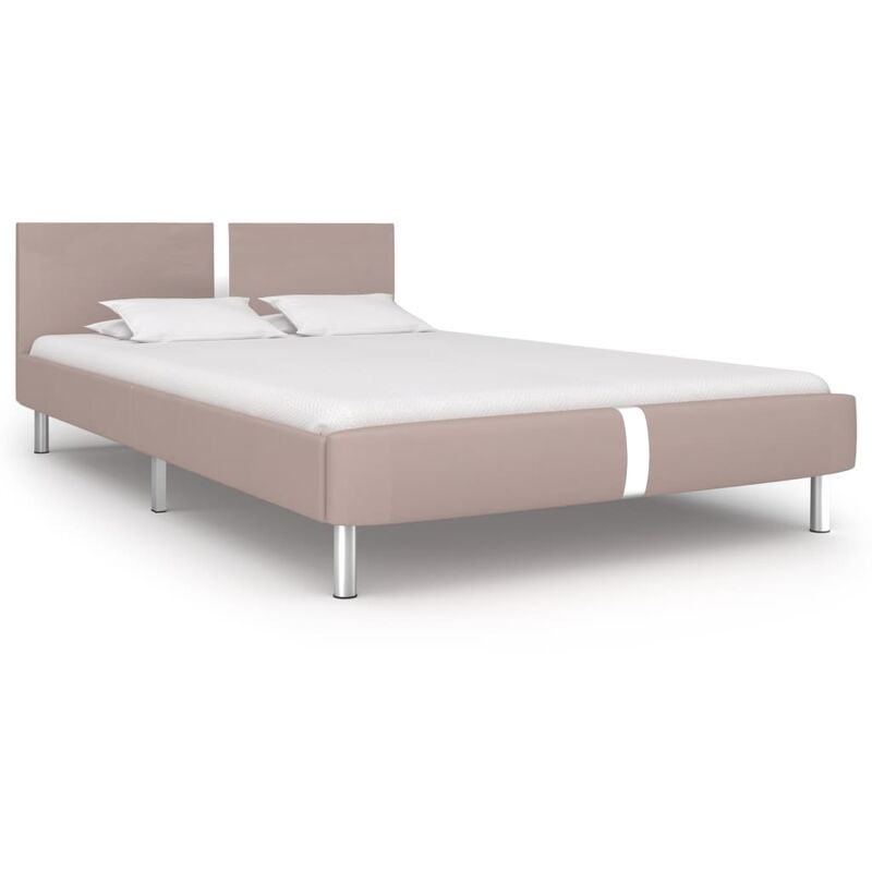 

Estructura de cama de cuero sintético capuchino 140x200 cm - Beige