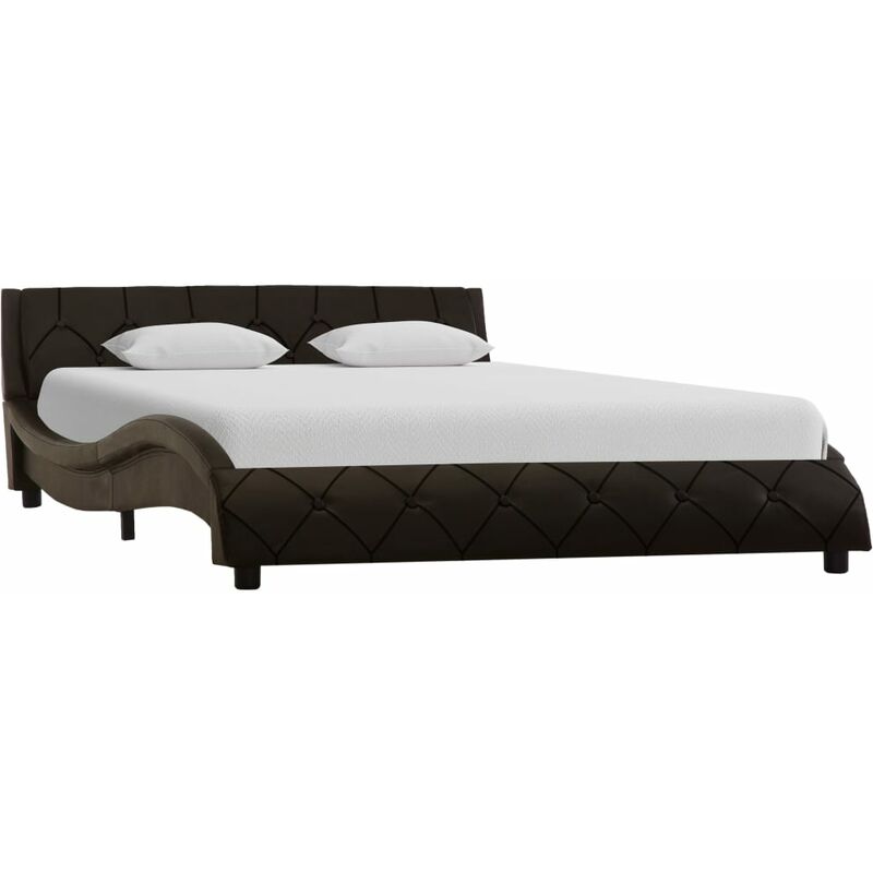 

Estructura de cama de cuero sintético gris 160x200 cm - Gris