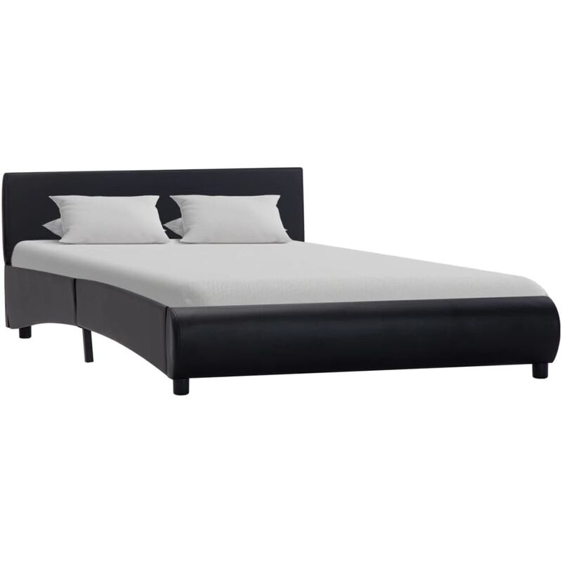 

Estructura de cama de cuero sintético negro 120x200 cm - Negro