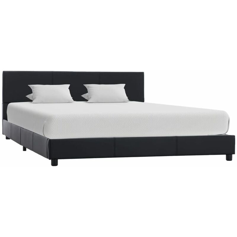 

Estructura de cama de cuero sintético negro 140x200 cm - Negro
