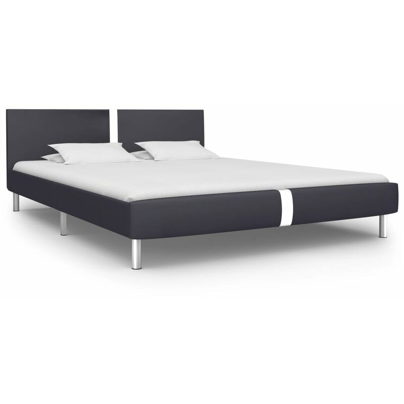 

Estructura de cama de cuero sintético negro 140x200 cm - Negro