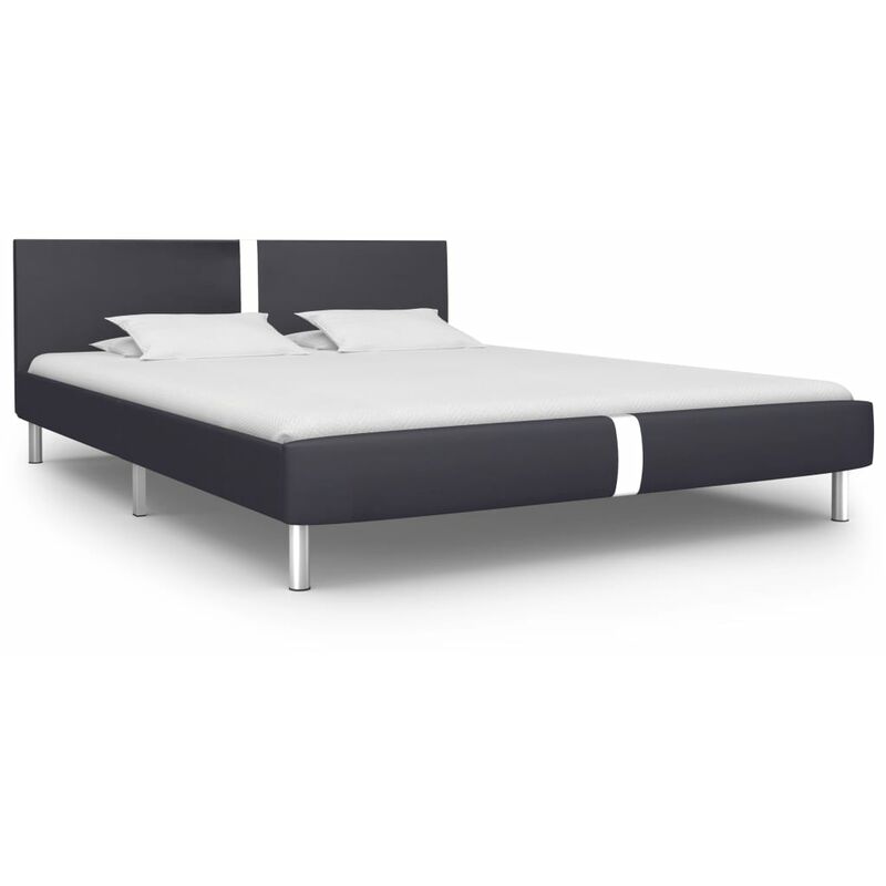 

Estructura de cama de cuero sintético negro 160x200 cm - Negro