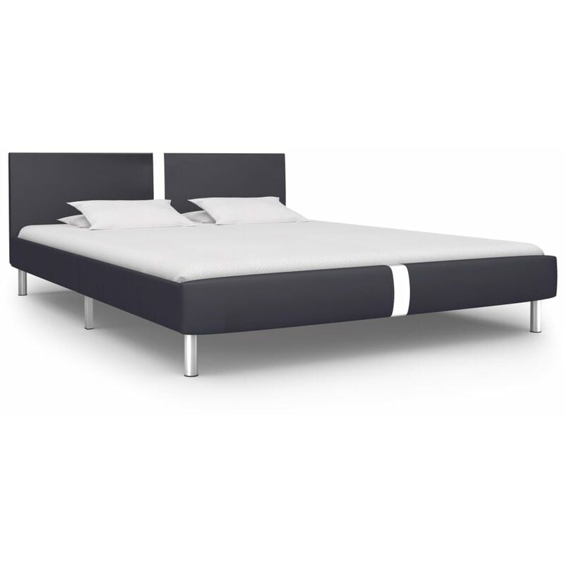 

Estructura de cama de cuero sintético negro 180x200 cm - Negro