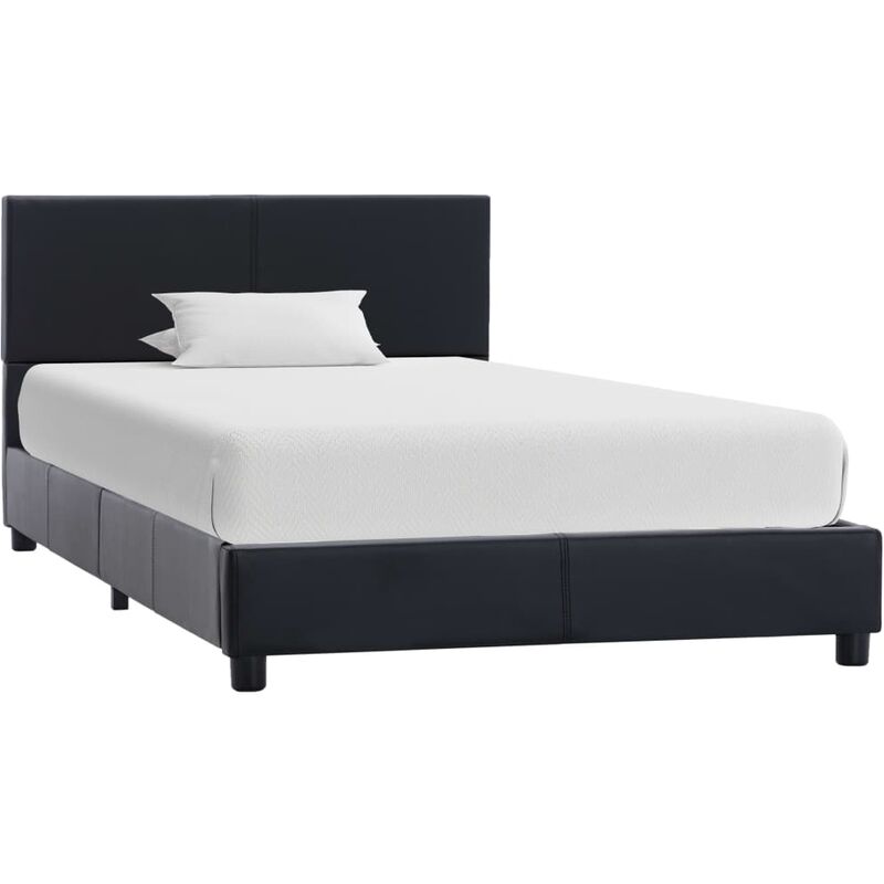 

Estructura de cama de cuero sintético negro 90x200 cm - Negro