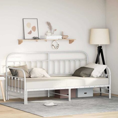 Estructura de cama de día Blanco 100 x 190 cm Acero vidaXL