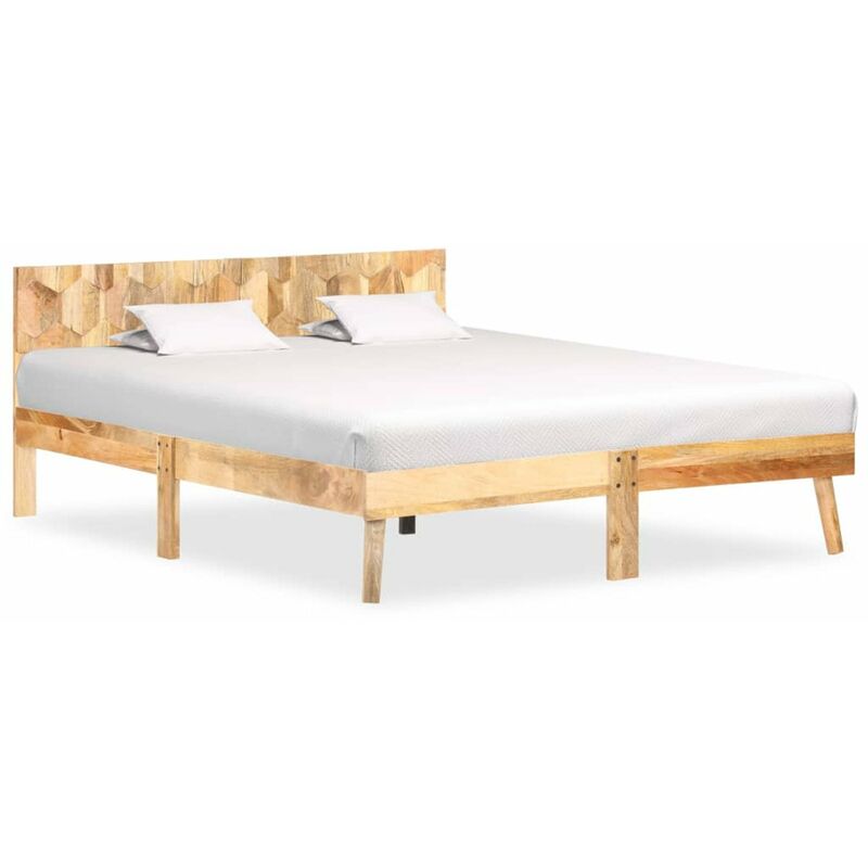 

Estructura de cama de madera de mango maciza 140x200 cm