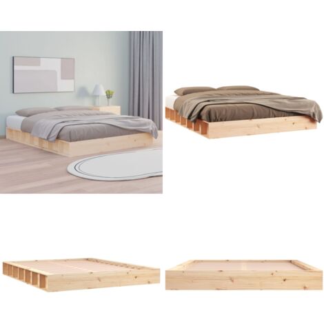 Estructura de cama de madera maciza 140x200 cm - Estructura de cama - Cama de madera maciza
