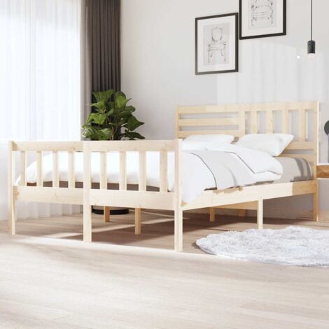 Estructura de cama de madera maciza 140x200 cm vidaXL