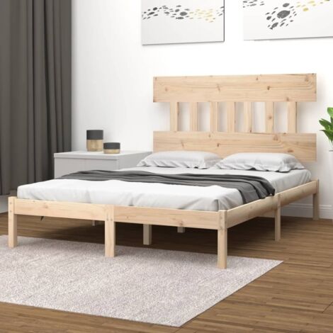 Estructura de cama de madera maciza 140x200 cm vidaXL
