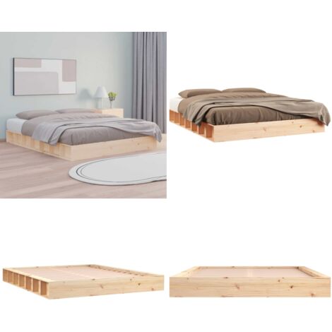 Estructura de cama de madera maciza 160x200 cm - Estructura de cama - Cama de pino