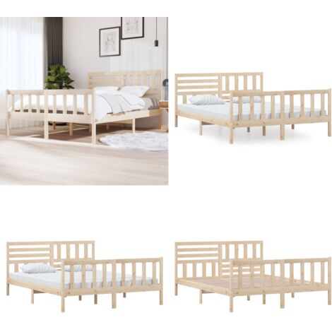 Estructura de cama de madera maciza 160x200 cm - Estructura de cama - Cama de pino