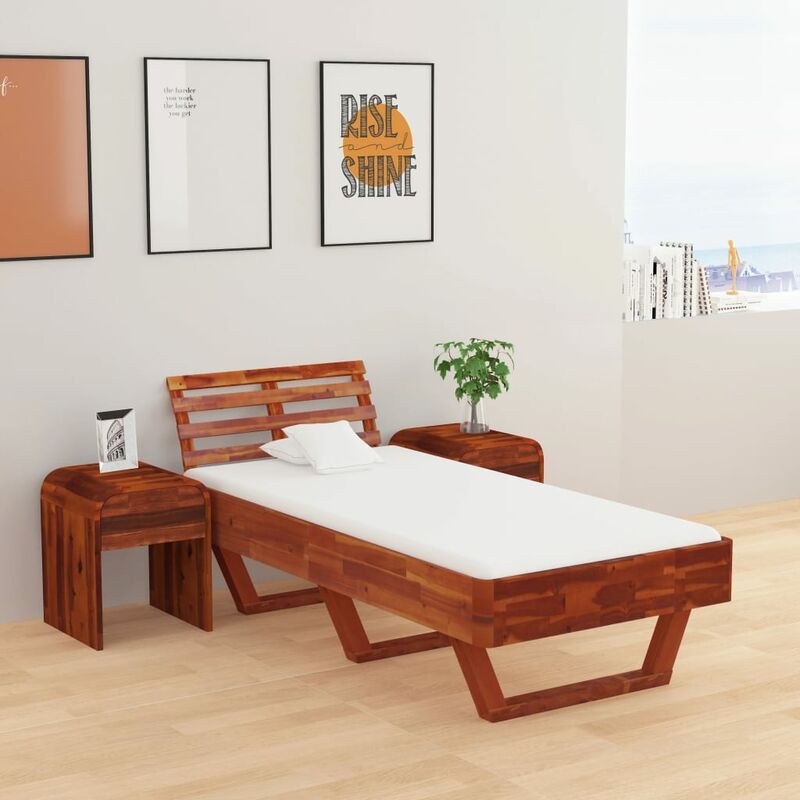 

Estructura de cama de madera maciza de acacia 100x200 cm