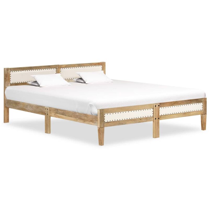 

Madera Maciza de Mango Estructura de Cama 140 cm - Marrón - Vidaxl