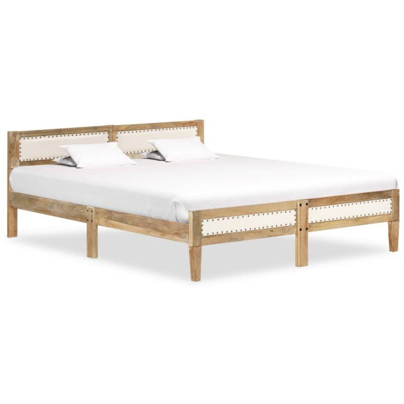 

Madera Maciza de Mango Estructura de Cama 180 cm - Marrón - Vidaxl