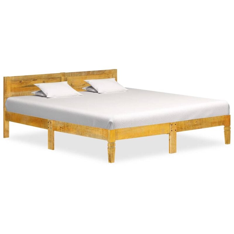 

Estructura de cama de madera maciza de mango 140 cm - Marrón