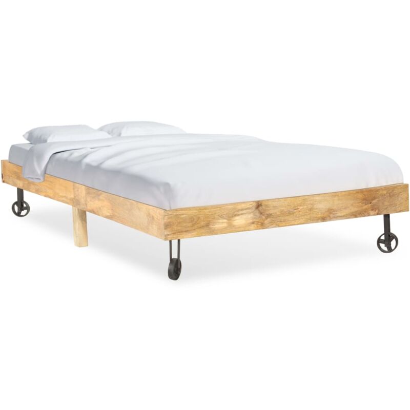 

vidaXL Madera Maciza de Mango Estructura de Cama 120x200 cm - Marrón