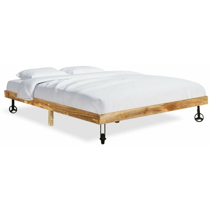 

Estructura de cama de madera maciza de mango 200x200 cm