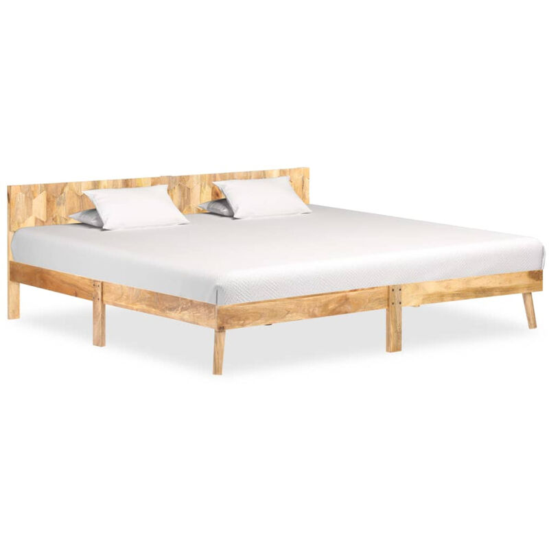 

Estructura de cama de madera maciza de mango 200x200 cm