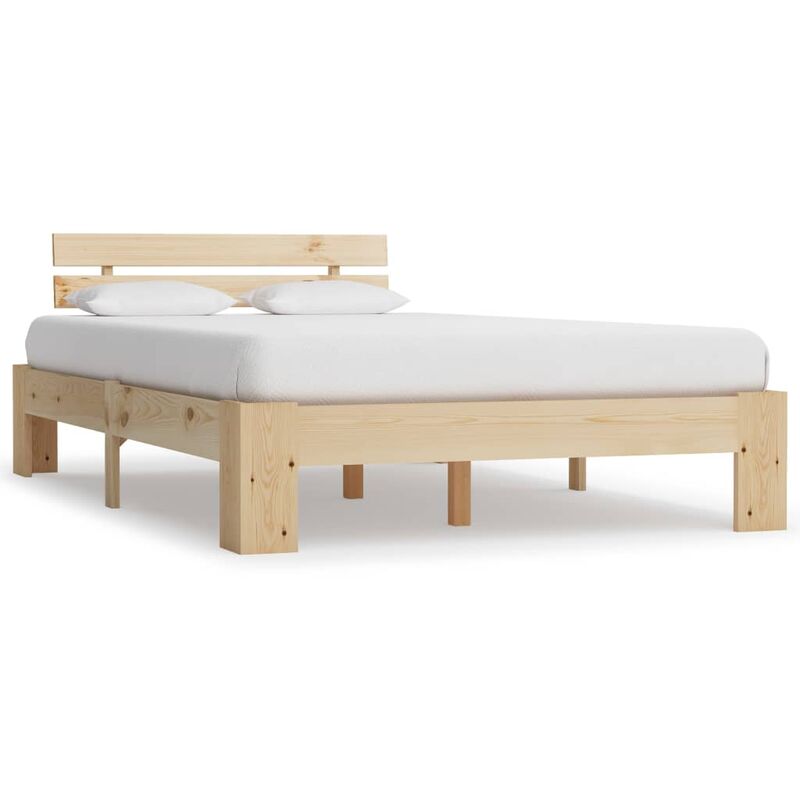 

Estructura de cama de madera maciza de pino 120x200 cm - Marrón