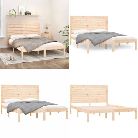 Estructura de cama de madera maciza de pino 160x200 cm - Estructura de cama - Cabecero de cama