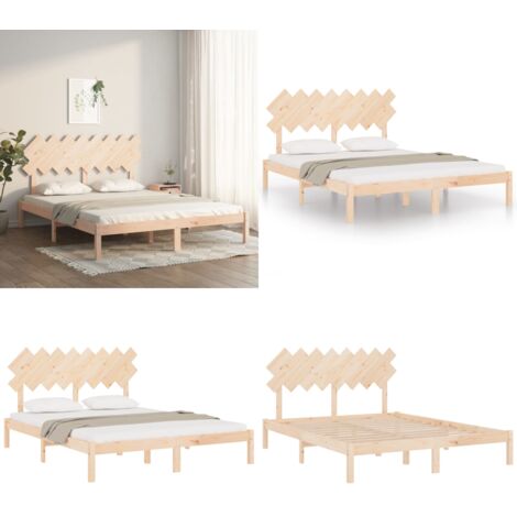 Estructura de cama de madera maciza de pino 160x200 cm - Estructura de cama - Cama de pino