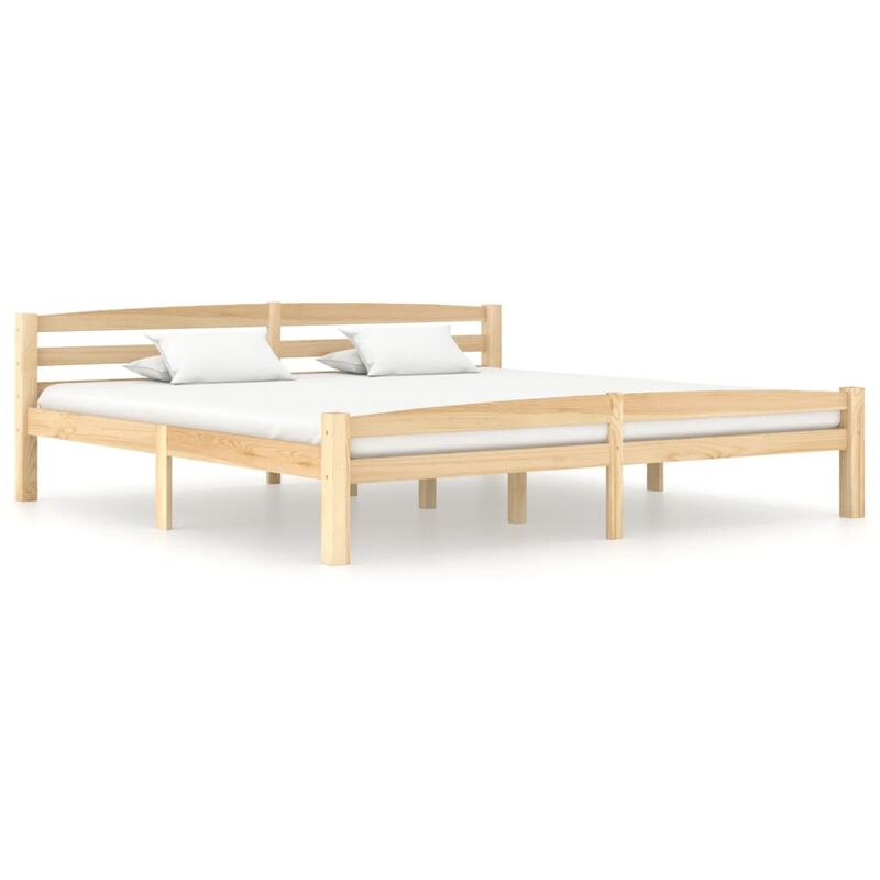 

Estructura de cama de madera maciza de pino 200x200 cm