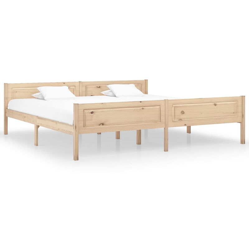 

Estructura de cama de madera maciza de pino 200x200 cm