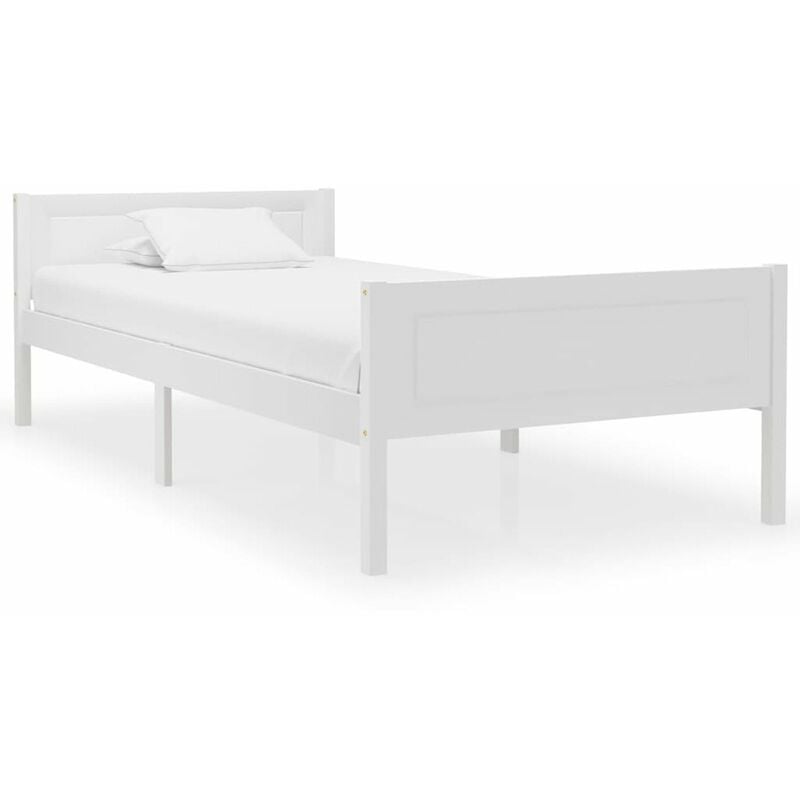 

Estructura de cama de madera maciza de pino blanca 100x200 cm