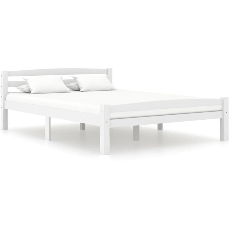 

Estructura de cama de madera maciza de pino blanca 140x200 cm