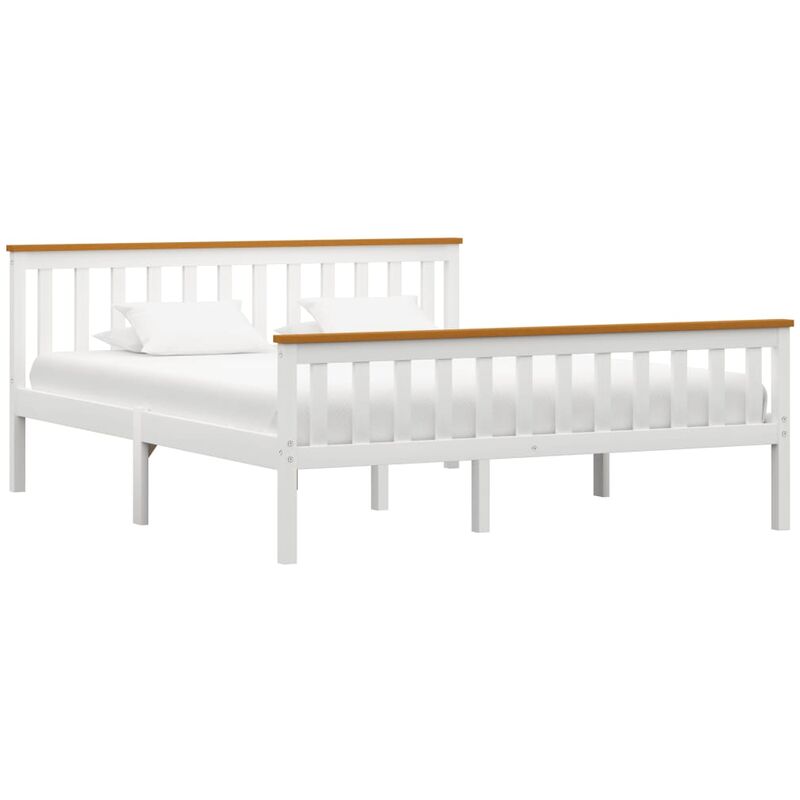 

Estructura de cama de madera maciza de pino blanca 160x200 cm